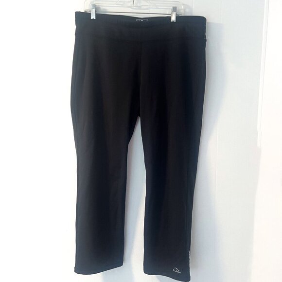 NEW LL Bean Primaloft Therma-stretch Fleece Mid-Rise Straight-Leg Black Pants XL - Picture 6 of 16